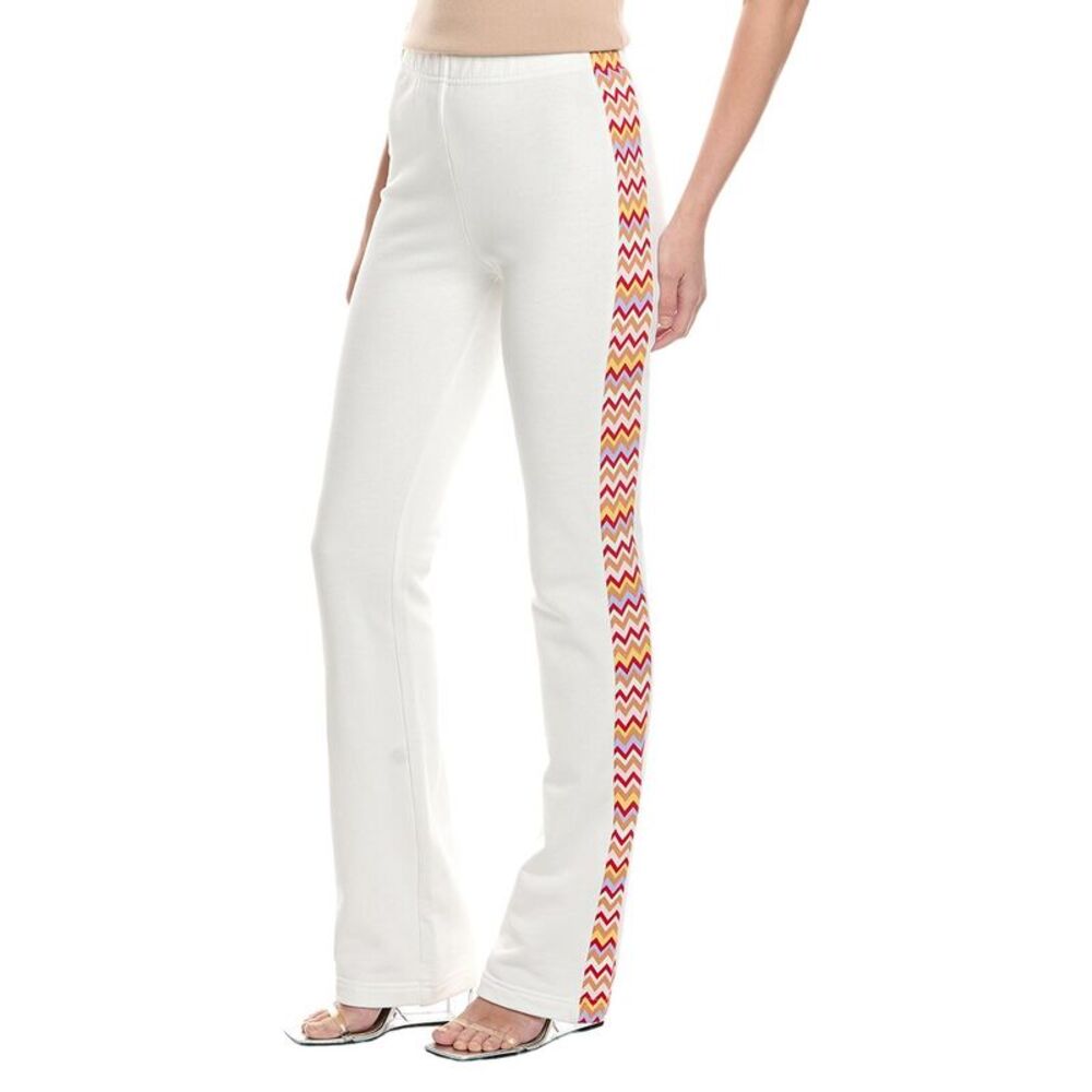 M Missoni Womens Zig Zag Patterned Wide-Leg Pant, White
